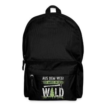 Aus dem Weg ich muss in den Wald-Holzfäller Spruch - Rucksack - Schwarz - Vorne