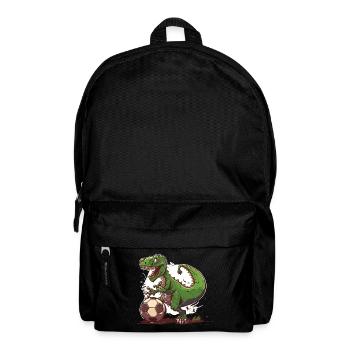 Dino Fußballstar - Rucksack - Schwarz - Vorne