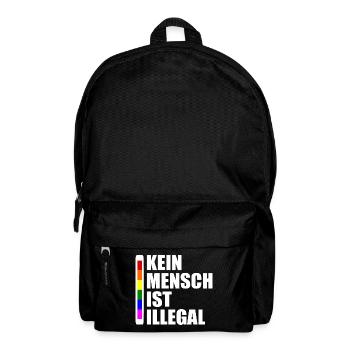 Kein mensch ist illegal - Rucksack - Schwarz - Vorne
