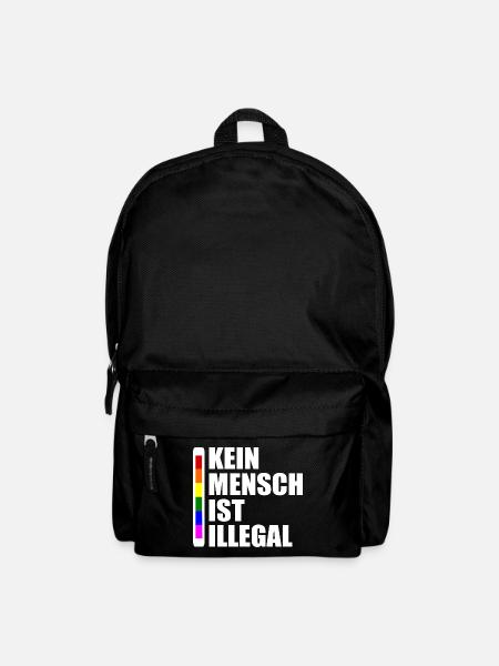 Kein mensch ist illegal - Rucksack - Schwarz