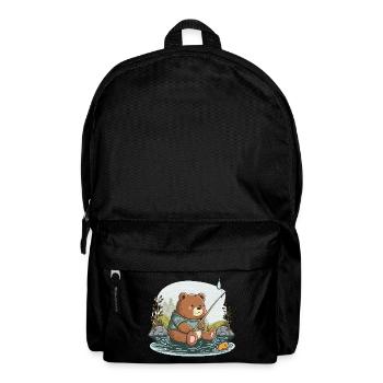Fischender Bär - Rucksack - Schwarz - Vorne
