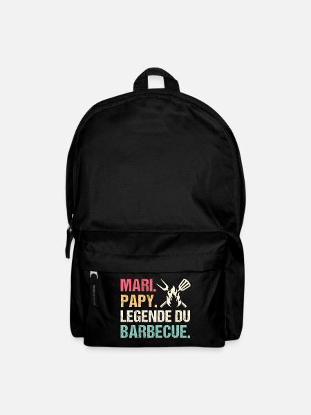 Mari papy légende du barbecue cadeau grand-père - Sac à dos - noir