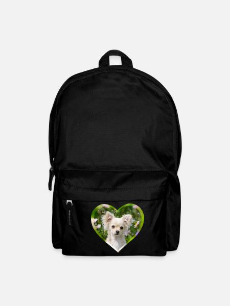 Chihuahua doux portrait chiot avec coeur - Sac à dos - noir