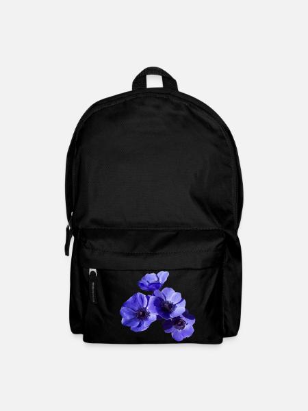 fleurs bleues - Sac à dos - noir