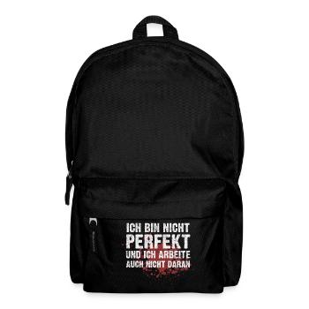 Ich bin nicht perfekt - Rucksack - Schwarz - Vorne
