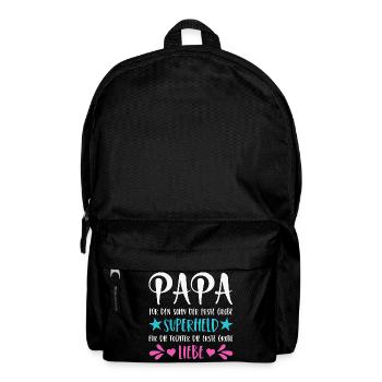 Papa Sohn Superheld Tochter Erste Große Liebe - Rucksack - Schwarz - Vorne