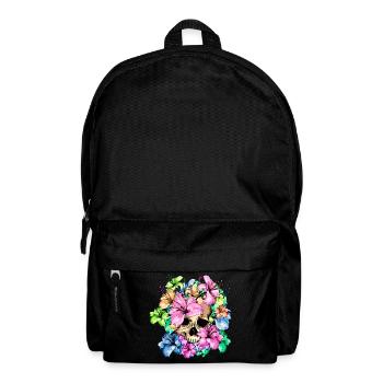 Crâne entouré de lys Skull and flowers - Sac à dos - noir - Devant