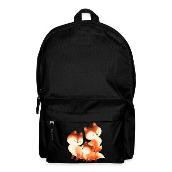 Rote Fuchs-Familie Aquarell - Rucksack - Schwarz - Vorne