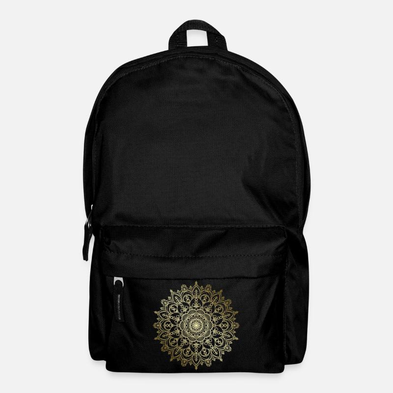 Goldenes detailliertes Mandala - Rucksack - Schwarz