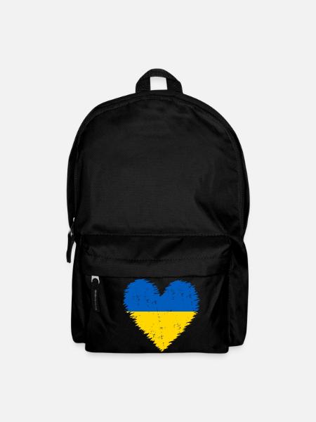 Ukraine Herz Flagge - Rucksack - Schwarz