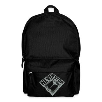 never stop learning quote - Backpack - black - Front