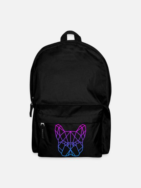 French Bulldog Polygonal Logo Large - Backpack - black