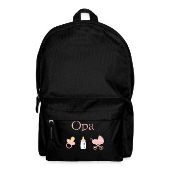 Opa 2026 Geburt Mädchen Vorlage personalisierbar - Rucksack - Schwarz - Vorne