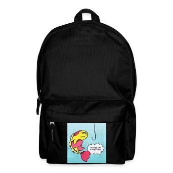 Pop Art Fish Hooked Humor - Backpack - black - Front