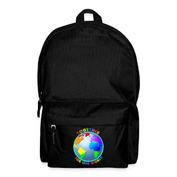 Weltkugel "For One World" - Regenbogenfarben - Rucksack - Schwarz - Vorne