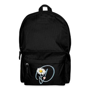 Lettre D Cœur de marguerite - Sac à dos - noir - Devant