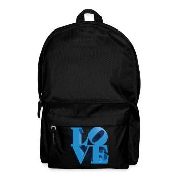 LIEBE 3D Cyan - Rucksack - Schwarz - Vorne