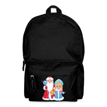 Ded Moroz Snegurotschka russischer Weihnachtsmann - Rucksack - Schwarz - Vorne