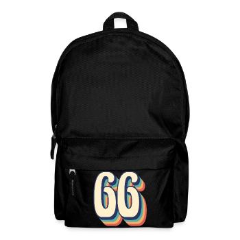 Vintage Retro T-Shirt Nummer 66 Sixty Six - Rucksack - Schwarz - Vorne