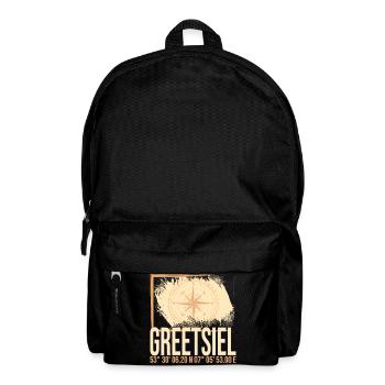 Greetsiel Koordinaten - Rucksack - Schwarz - Vorne