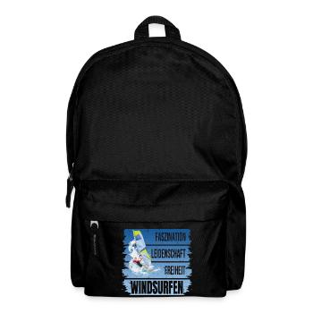 Faszination - Leidenschaft - Freiheit - Windsurfen - Rucksack - Schwarz - Vorne