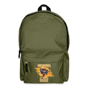 Motocross ist meine Droge - Rucksack - Olivgrün - Vorne