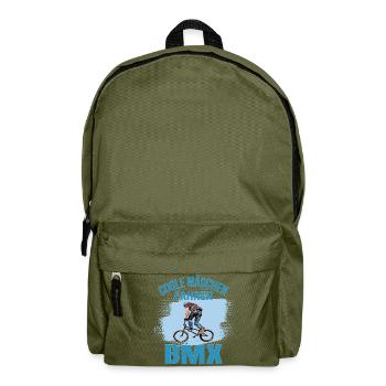Coole Mädchen fahren BMX - Rucksack - Olivgrün - Vorne