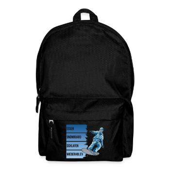 Essen - Snowboard - Schlafen - Wiederholen - Rucksack - Schwarz - Vorne