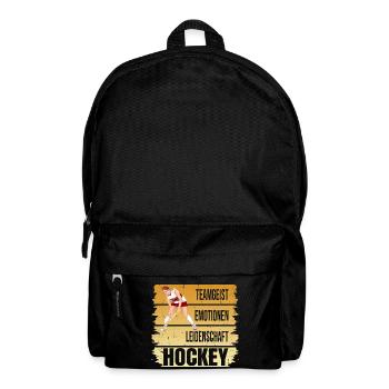 Teamgeist - Emotionen - Leidenschaft - Hockey - Rucksack - Schwarz - Vorne