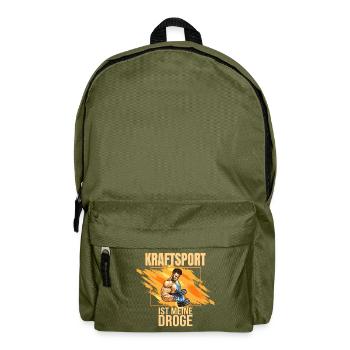 Kraftsport ist meine Droge - Rucksack - Olivgrün - Vorne