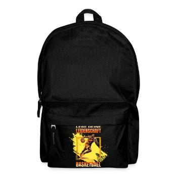 Basketball: Lebe deine Leidenschaft - Rucksack - Schwarz - Vorne