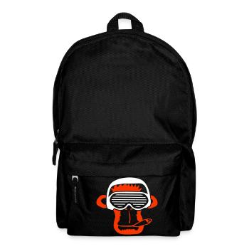 Cooler DJ Affe Schimpanse Party Club Musik Gesicht - Rucksack - Schwarz - Vorne