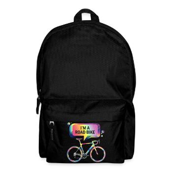 Design de vélo de route arc-en-ciel vibrant - Sac à dos - noir - Devant