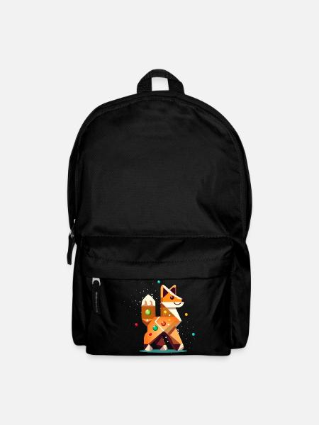 Fuchs im Lebkuchen Stil– Kreatives Weihnachtsmotiv - Rucksack - Schwarz