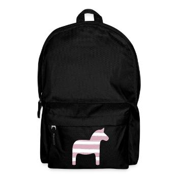 Dalapferd Streifen rosa Mädchen skandinavisch Deko - Rucksack - Schwarz - Vorne