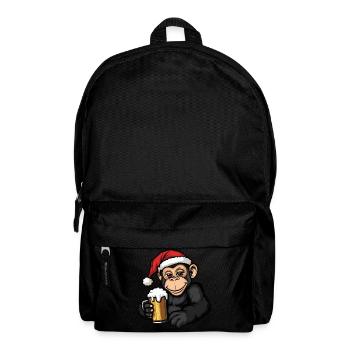 Monkey Christmas Beer Funny - Backpack - black - Front