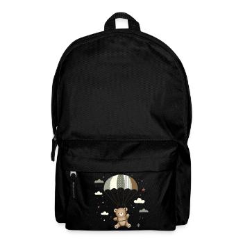 Bär mit Fallschirm – Verspielte Tier Illustration - Rucksack - Schwarz - Vorne