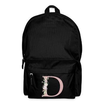 D Monogram, Floral, Customizable - Backpack - black - Front