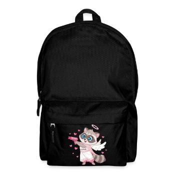 Amor Waschbärengel mit Flügeln - Rucksack - Schwarz - Vorne