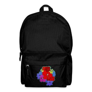 Blütenmeer farbig - Rucksack - Schwarz - Vorne