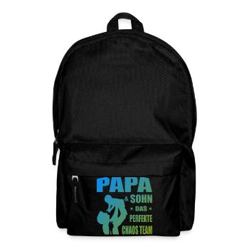 Papa und Sohn Das perfekte Chaos Team Geschenk - Rucksack - Schwarz - Vorne