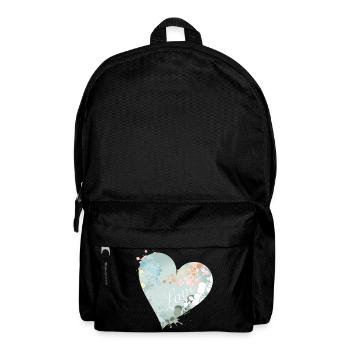 Soft heart motif in pastel shades with love - Backpack - black - Front