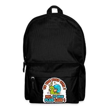 je vais plus loin humour sticker camping car - Sac à dos - noir - Devant