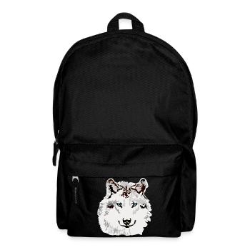 Yeux bleus de loup blanc - Sac à dos - noir - Devant