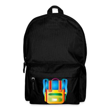 Bunter Retro-Schulranzen für coole Kids - Rucksack - Schwarz - Vorne