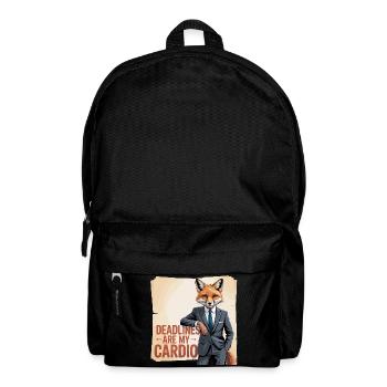 Deadlines sind mein Cardio-Büro-Fuchs - Rucksack - Schwarz - Vorne