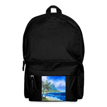 Tropical Coastal Landscape Artwork Hawaii Ocean - Backpack - black - Front
