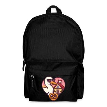 Alsace Stork Heart & Pretzel – Alsatian Pride - Backpack - black - Front