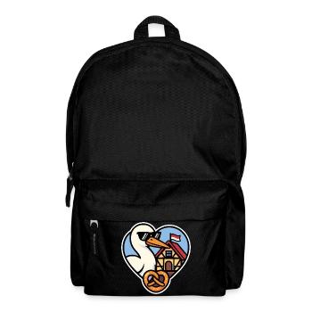 Alsace Stork Heart and Pretzel Alsatian Pride - Backpack - black - Front
