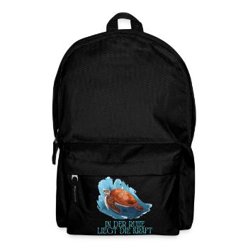 In the peace lies the power of the turtle - Backpack - black - Front